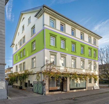 Gebäude Badstraße 17 in Stuttgart-Bad Cannstatt, Atelier Karin Widmann im 2. Stock